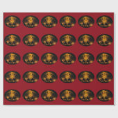 Papier Cadeau Étoile d'or de sages de Noël de Bethlehem (Plat)