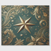 Papier Cadeau étoile dorée de Noël (Plat)