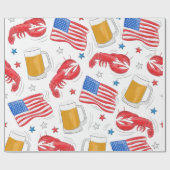 Papier Cadeau Étoile du drapeau de la bière de homard (Plat)