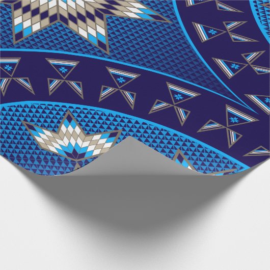 Papier Cadeau Étoile du matin (bleu) (Coin)