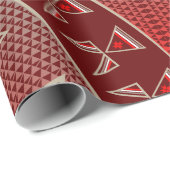 Papier Cadeau Étoile du matin (rouge) (Coin rond)