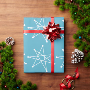 Papier Cadeau Étoile éclatée de Noël moderne du milieu du siècle