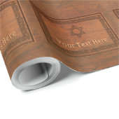 Papier Cadeau Étoile en bois sculpté de David (Coin rond)