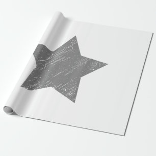 Papier Cadeau Étoile en détresse grise étoile vintage