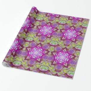 PAPIER CADEAU ETOILE FUCHSIA VIOLET ROSE ABSTRAITE