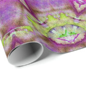 PAPIER CADEAU ETOILE FUCHSIA VIOLET ROSE ABSTRAITE (Coin rond)