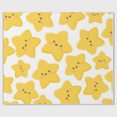 Papier Cadeau Étoile jaune ludique (Plat)