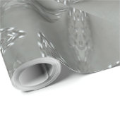 Papier Cadeau Étoile kaléidoscopique décorative gris argent anti (Coin rond)