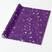 Papier Cadeau Étoile nuit - violet (Déroulé)