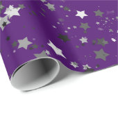Papier Cadeau Étoile nuit - violet (Coin rond)