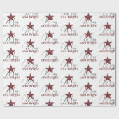 Papier Cadeau Étoile rustique Joyeuse et Lumineuse (Plat)