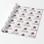 Papier Cadeau Étoile rustique Joyeuse et Lumineuse (Déroulé)