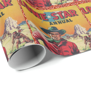 Papier Cadeau Étoile solitaire de cowboy d'impression occidenta