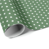 Papier Cadeau Étoile verte classique (Coin rond)