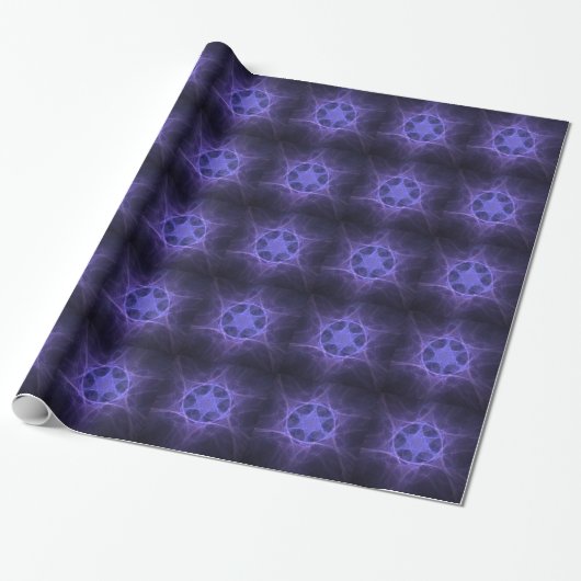 Papier Cadeau Étoile Violette Fractée De David (Déroulé)