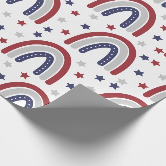 Papier Cadeau Étoiles arc-en-ciel patriotiques et papier envelop (Coin)
