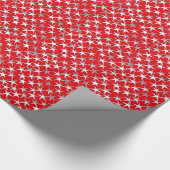 Papier Cadeau Étoiles argentées sur rouge foncé (Coin)