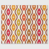 Papier Cadeau Étoiles atomiques rétro sur le motif ogm du milieu (Plat)