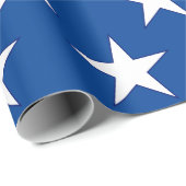 Papier Cadeau Étoiles blanches en bleu (Coin rond)