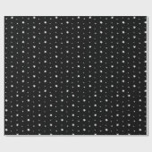 Papier Cadeau Étoiles blanches en noir (Plat)
