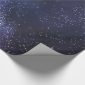 Papier Cadeau Étoiles Blanches Et Bleu De Minuit (Coin)