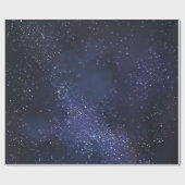 Papier Cadeau Étoiles Blanches Et Bleu De Minuit (Plat)