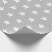 Papier Cadeau Étoiles blanches sur gris doux (Coin)