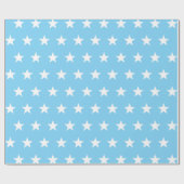 Papier Cadeau Étoiles blanches sur le bleu (Plat)