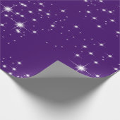Papier Cadeau Étoiles blanches sur papier d'enveloppement pourpr (Coin)