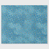 Papier Cadeau étoiles bleu turquoise (Plat)