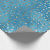 Papier Cadeau étoiles bleu turquoise (Coin)