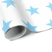 Papier Cadeau Étoiles bleues douces (Coin rond)