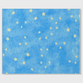 Papier Cadeau étoiles bleues épongées (Plat)