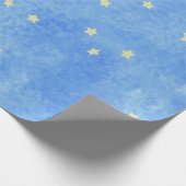 Papier Cadeau étoiles bleues épongées (Coin)