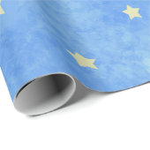 Papier Cadeau étoiles bleues épongées (Coin rond)