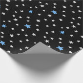 Papier Cadeau Étoiles bleues et blanches sur papier d'enveloppem (Coin)