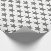 Papier Cadeau Étoiles brillantes en argent de Noël (Coin)