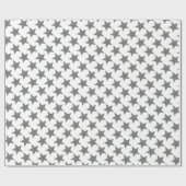 Papier Cadeau Étoiles brillantes en argent de Noël (Plat)