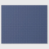 Papier Cadeau Étoiles Classiques Blanc - Bleu Marine (Plat)
