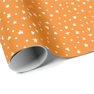 Papier Cadeau Etoiles Coeurs Bright Aquarelle Anniversaire Hallo