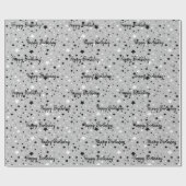 Papier Cadeau Étoiles D'Anniversaire Sur Papier Gris (Plat)