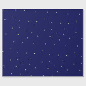 Papier Cadeau Étoiles Dans Ciel Bleu De Minuit Fantaisie (Plat)