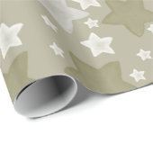 Papier Cadeau Etoiles d'aquarelle or (Coin rond)