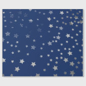 Papier Cadeau Étoiles d'argent (Plat)