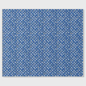 Papier Cadeau Étoiles d'argent sur bleu cobalt (Plat)