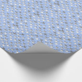 Papier Cadeau étoiles d'argent, sur bleu pâle (Coin)
