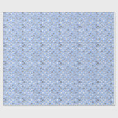 Papier Cadeau étoiles d'argent, sur bleu pâle (Plat)