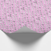 Papier Cadeau étoiles d'argent, sur orchidée rose (Coin)