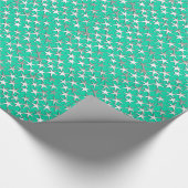Papier Cadeau étoiles d'argent sur turquoise (Coin)