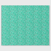 Papier Cadeau étoiles d'argent sur turquoise (Plat)